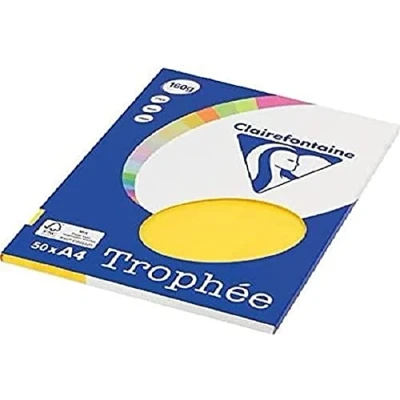 Imagen de Clairefontaine 4167C Personal Paper Pack TROPHÉE A4 de 160gr 50 Hojas Amarillo sol