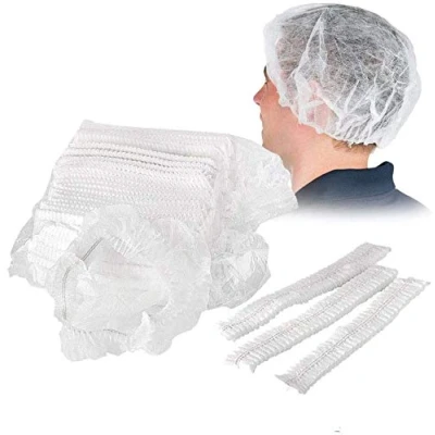 Imagen de 100 gorros de ducha desechables no tejidos, elásticos, antipolvo, para médicos, laboratorios, enfermeras, tatuajes, servicio comida, hospital