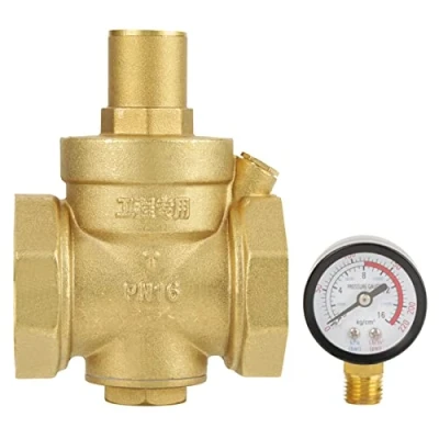 Imagen de válvula reductora de presión, BSP DN50 presión agua latón 2 pulgadas, &#039;&#039; Regulador regulable Rosca la con medidor indicador 1.6MPa