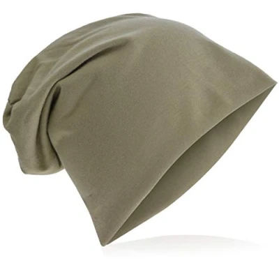 Imagen de Gorro de punto grande, estilo beanie, largo, unisex, unicolor, para hombres y mujeres, moderno arena talla única
