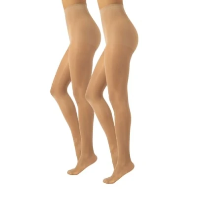 Imagen de CALZITALY Medias de Descanso, Panty Compresión Fuerte Factor 10 mm/Hg 70 DEN Negro, Natural, Azúl S, M, L, XL Calcetería Italiana (XL, 2 X Natural Tan)