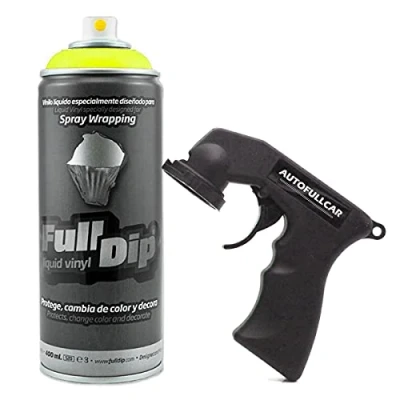 Imagen de AutoFullCar Spray Vinilo líquido Full Dip Amarillo Fluor (1 + Adaptador Spray) Formato 400ml unidad