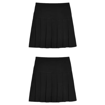 Imagen de Next 2 PACK Pleat Falda acampanada para niños, Talla: 110, Black