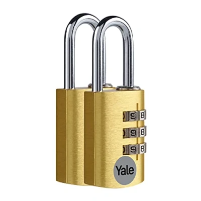 Imagen de Yale YE3CB/20/121/2/GO Candado de Combinación Aluminio 20 mm PK2 con Efecto Oro