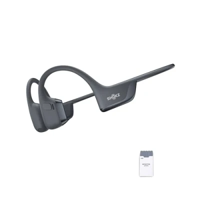 Imagen de SHOKZ OpenRun Pro 2 Auriculares Deportivos de Conducción Ósea, Inalámbricos Bluetooth 5.3, Micrófonos con Cancelación Ruido, Resistente al Agua IP55, 12h Reproducción, Carga Rápida USB C, Negro