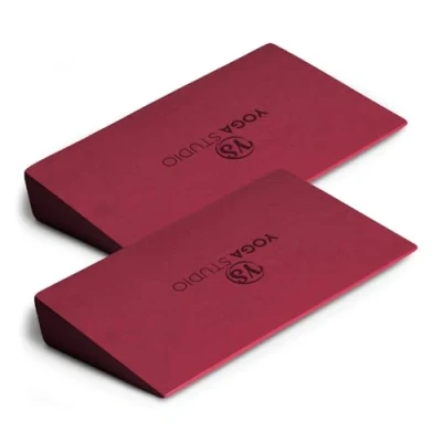 Imagen de yoga Studio Bloques de Cuña EVA 2 unidades (par) Tabla inclinada doble Estirador pantorrilla Espuma ligera Mini medias cuñas antideslizante para muñecas y manos