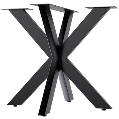 Imagen de CLP Patas de Mesa Biloxi I para mesas Bricolaje Altura 71 cm Estructura en Forma Estrella Acero con Recubrimiento Polvo, Color:Negro, Tamaño:85x85