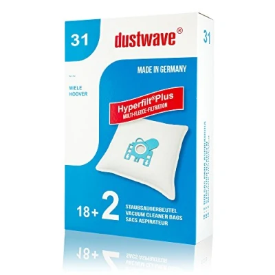 Imagen de dustwave Megapack 20 bolsas para aspiradora Miele S 512 / S512 (fabricadas en Alemania, incluye microfiltro)