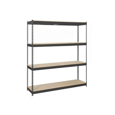 Imagen de SimonRack Estantería Metálica Almacenaje, Sin Tornillos, 4 Baldas Madera, Alta Capacidad Carga 400 kg, 2000x1500x450 mm, Taller Garaje Trastero, Antracita/Madera