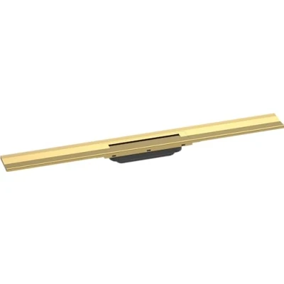 Imagen de hansgrohe RainDrain Flex Canaleta de ducha (800 mm, se puede acortar para montaje en pared, acabado dorado óptico)