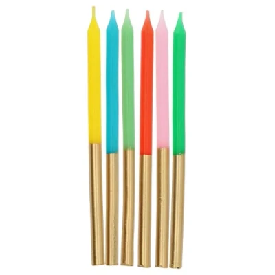 Imagen de Folat Velas Retro Metálico 10cm 24 piezas, multicolor (18794)