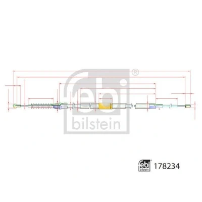 Imagen de FEBI BILSTEIN 178234 Cable de Freno Mano Atrás izquierda, derecha 1505