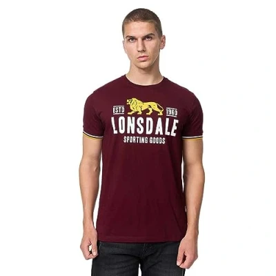 Imagen de Lonsdale Blagh Camiseta, Oxblood/Amarillo/Blanco, M para Hombre