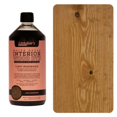 Imagen de Littlefair&#039;s Tinte para Madera 1ltr Acabado Premium, Fácil de Usar y Limpiar Basado en Agua, Seguro Ecológico Disponible Muchos Colores Color: Palosanto claro