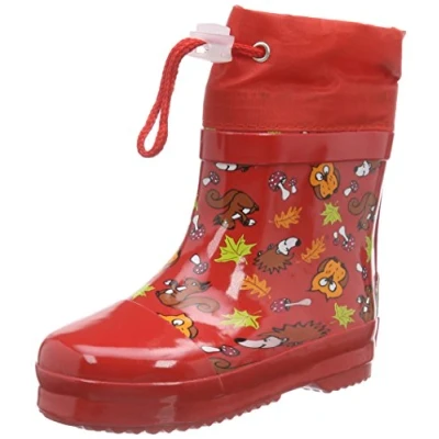 Imagen de Playshoes Botas de Goma Forradas Con Medio Eje, lluvia Unisex niños, Animales Del Bosque Rojo, 19 EU