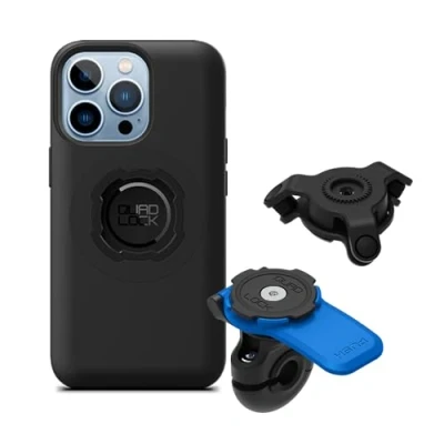 Imagen de Quad Lock Kit de soporte para teléfono con espejo motocicleta amortiguador vibración y funda MAG iPhone 13 Pro