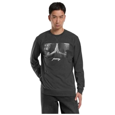 Imagen de Mister Tee PRAY Crewneck Sudadera, Hombre, Talla: Large, Charcoal