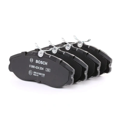 Imagen de BOSCH 0 986 424 204 Juego de pastillas freno Low Metallic Chapa antichirridos, con tornillos accesorios NISSAN: TERRANO 2, Vanette Cargo Furgón