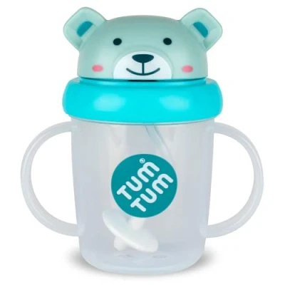 Imagen de TUM Tippy Up Taza con boquilla de flujo libre (sin válvula) para niños (El Oso Boris 200ml)