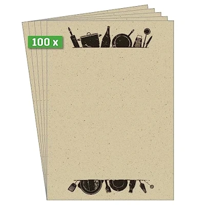 Imagen de SIGEL DP617 Papel decorado &quot;Kitchen utensils&quot;, 100 g/m², A4, hojas