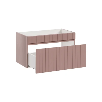 Imagen de Mueble de Lavabo 80 cm Iconic Rose, Colgante, encimera o Incluido, Color Rosa Mate (Solo Mueble)