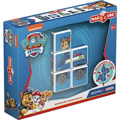 Imagen de Geomag GM079 Magicube Paw Patrol 079, Coche de policía Chase, construcciones magnéticas, 5 cubos (La Patrulla Canina) (GM079)