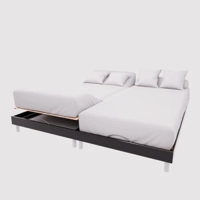 Imagen de Soleil d&#039;ocre Sábana Ajustable TPR de algodón 57 Hilos, Blanco, 2 x 70 190 cm