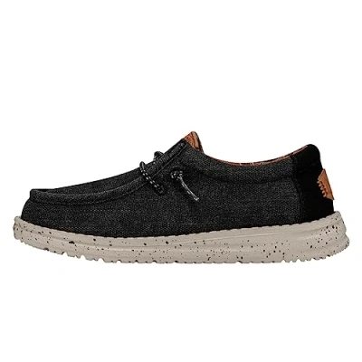 Imagen de Hey Dude Wally Youth Slub Canvas, Moc Toe Shoes, Negro, 32 EU