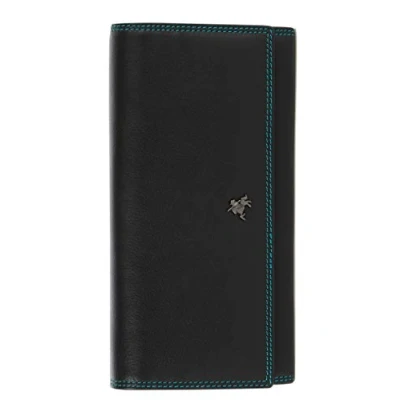 Imagen de Visconti ® Cartera para mujer, cuero genuino con protección RFID, portatarjetas de crédito, color (CR10 MULTI), negro/multi, Rojo 2, CD21