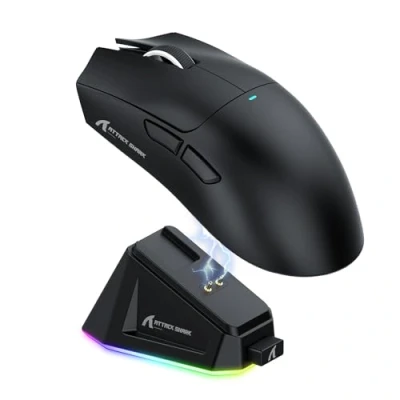 Imagen de ATTACK SHARK X11 Gaming Mouse with Magnetic Charging Dock, PixArt PAW3311 Sensor, BT/2.4G Wireless/Wired Mouse, 22000 dpi, Office Mice Gamer for Win11/Xbox/PS/Mac (Negro)