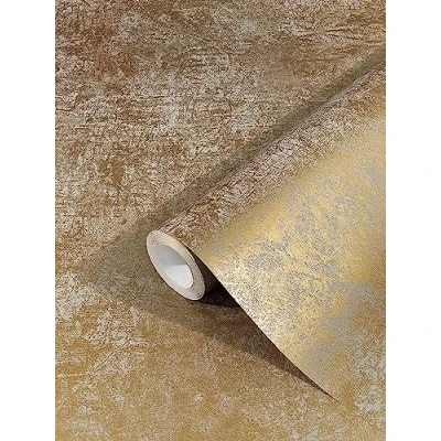 Imagen de marburg Papel pintado oro dorado metálico industrial para habitación o salón fabricado en Alemania 10,05m x 0,53m Made in Germany