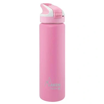 Imagen de LAKEN Botella de Agua Térmica al Vacío Acero Inoxidable Doble Pared (0,75L Rosa) Tecnología 24 Horas Frío Ideal para Trabajo o Deporte Cierre Hermético y Uso Vertical