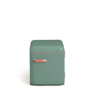 Imagen de CREATE / RETRO FRIDGE 50 TERRACOTA/Frigorífico verde sage maneta terracota 85W, minibar, un estante, diseño retro, cm, dos repisas, capacidad de 48L, bajo consumo, 50x44x49,8 cm