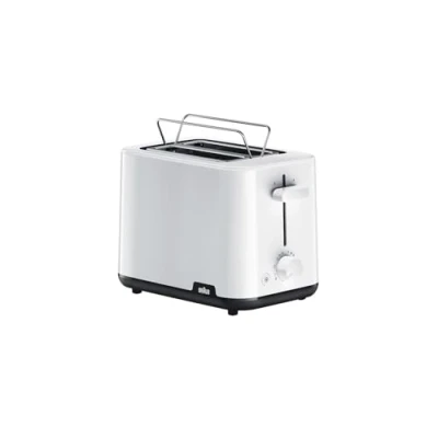 Imagen de Braun Hogar Breakfast1 Tostadora de 2 Rebanadas, 8 Niveles Tostado, Bandeja para Migas Extraíble, Elevador Pan, Calentador Panecillos, 900 W, HT1010WH, Plástico, Blanco