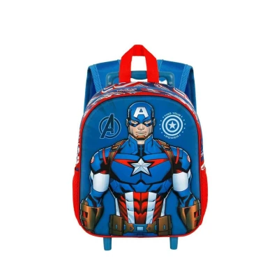 Imagen de Karactermania Captain America First Small 3D Mochila de senderismo para niños, Talla: One Size, Azul