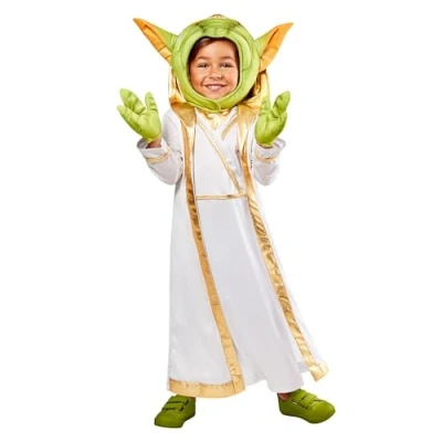 Imagen de Rubies Disfraz Master Yoda Young Jedi Deluxe para niños y niñas, Túnica con capucha, accesorio la cabeza guantes, Oficial Lucas Film Carnaval, Halloween, Navidad Cumpleaños