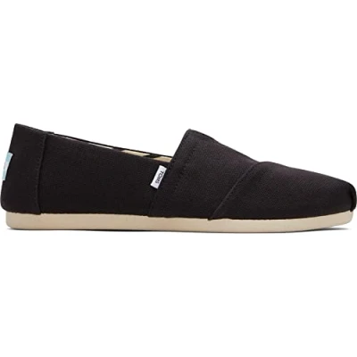 Imagen de TOMS Alpargata, Mocasín Plano Mujer, Black Wide Recycled Cotton Canvas, 42 EU Ancho