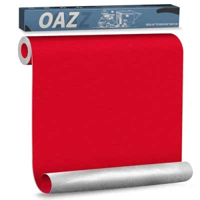 Imagen de parche autoadhesivo de tela 40 x 200 cm, lona autoadhesiva, rojo, impermeable, para sofá, tienda campaña, muebles, asiento coche
