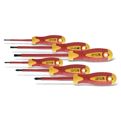 Imagen de Hogert Technik HT1S996 Kit de atornilladores ranurada Visor (cartón) 1000 V