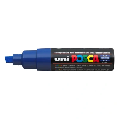 Imagen de Posca Rotulador de punta cincel grande, color azul oscuro