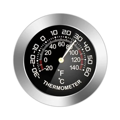 Imagen de medidor de temperatura y humedad para coche, medición, tipo esfera, mini termómetro analógico metal mecánico/higrómetro
