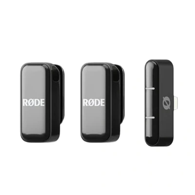 Imagen de RØDE Wireless Micro Micrófono inalámbrico compacto, dos micrófonos con estuche de carga para la creación contenido en smartphone Lightning, negro