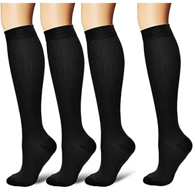 Imagen de 4 Pares Calcetines de compresión para Mujeres y Hombres 20 25 mmHg es el Mejor Graduado atlético, Correr, Volar, Viajar, Enfermeras EU 35 39