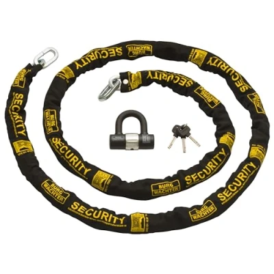 Imagen de Burg Wachter Sold Secure Gold Kit de cadena y candado para bicicleta, color negro, 3M