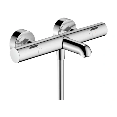 Imagen de hansgrohe Ecostat Fine, termostato para bañera empotrado, grifo con botón de seguridad (SafetyStop) a 40C, termostato, mezclador 2 funciones, cromo, 13325000
