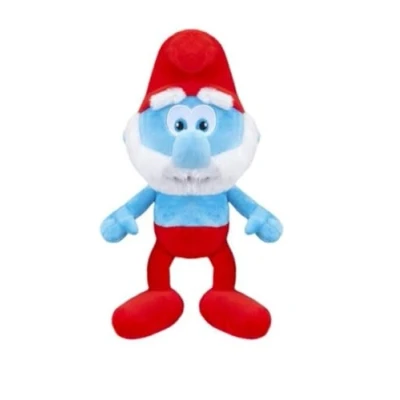 Imagen de Grupo Moya Figura Peluche Los Pitufos 32cm Relleno y Exterior Fabricados con Material 100% Reciclado, Apto para Todas Las Edades (Papá Pitufo)