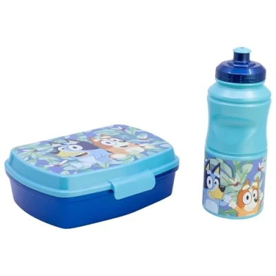 Imagen de Set de fiambrera rectangular y botella sport 380 ml Bluey
