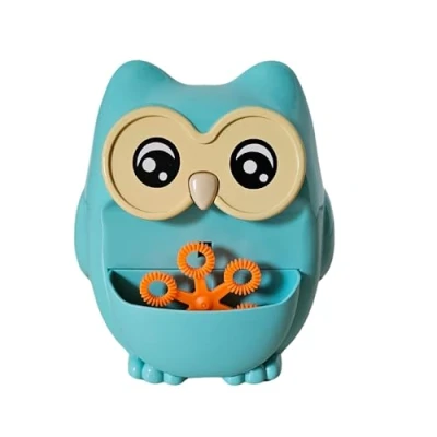 Imagen de alldoro 60615 Bubble Machine Owl a Pilas, Turquesa 12,5 x 11,3 10,3 Incl. 118 ml de Espuma jabón portátil