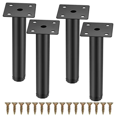 Imagen de Fulushouxi 4 Piezas Patas para Muebles, Ajustables 5.9 Pulgadas/15 cm Armario, Pies de Soporte Sofás/Muebles/Mesa/Silla/Escritorio/Cocina/Gabinete
