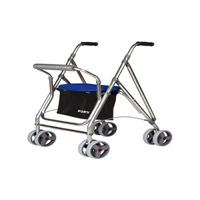 Imagen de Forta Andador para Personas Mayores, Rollator de Aluminio con Asiento, Plegable, Color Azul